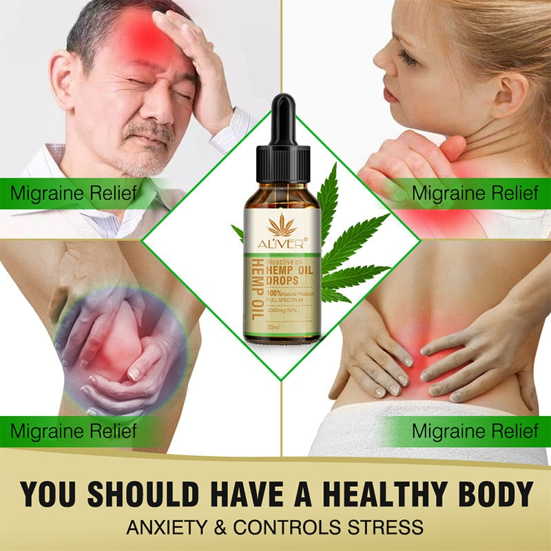 Hemp Seed Oil Massage Essential Oil HEMP OIL Relieves Stress Pain And Improves Sleep By 30ml